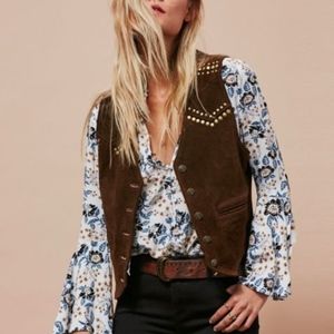 Free People X Understated Studded Suede Vest